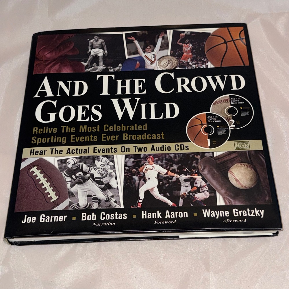 And The Crowd Goes Wild Joe Garner Hardcover Book 2 Audio CDs Bob Costas Sports
